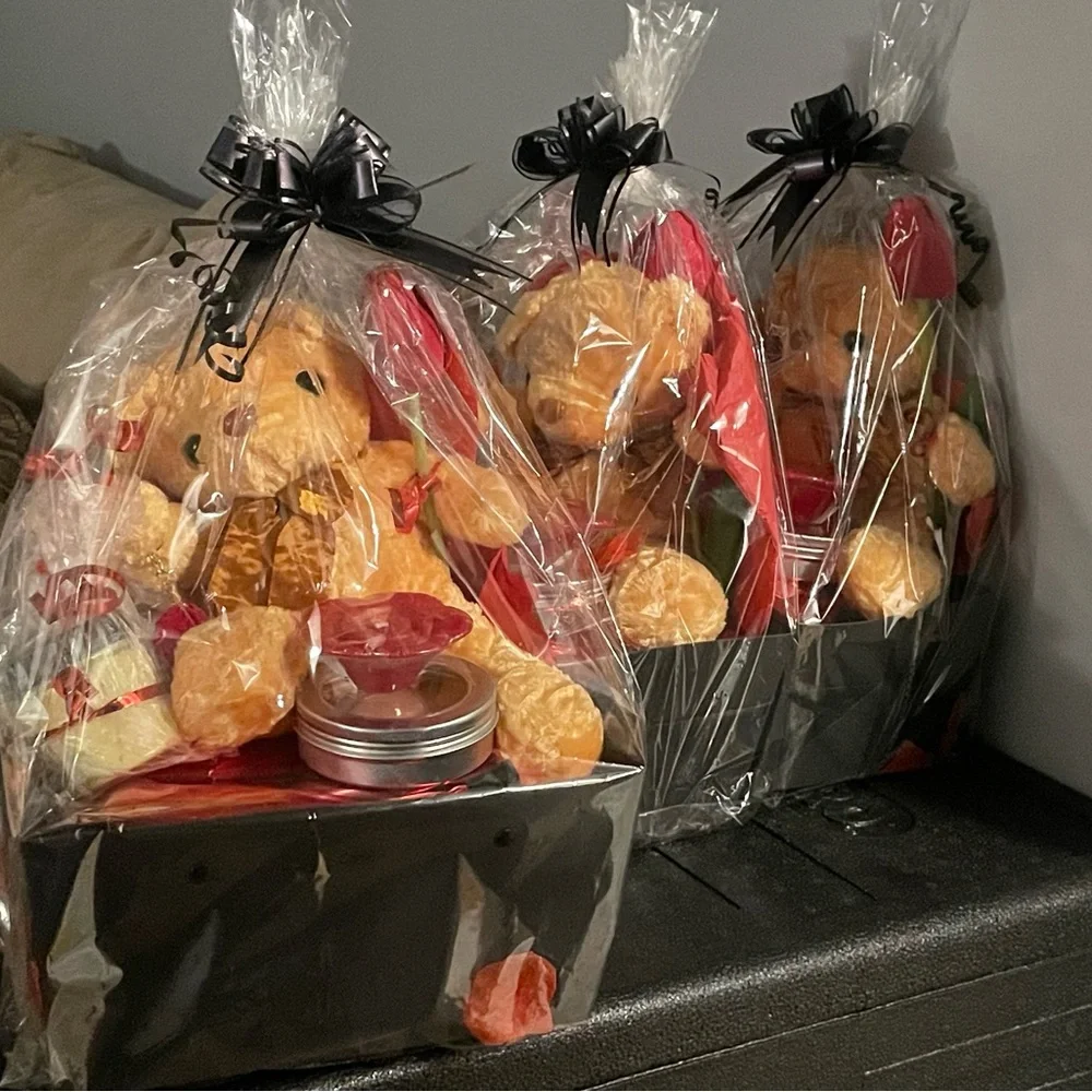 Elegant Black and Red Gift Basket